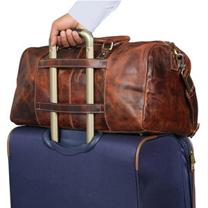 Sac de voyage de luxe en cuir PU grande capacité pour femmes, sacs de sport imperméables avec compartiments, sac de voyage en cuir grande capacité - Product Image 4