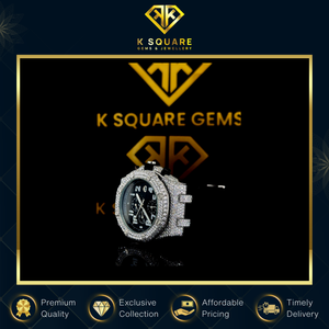 Nouvelle montre de luxe automatique à quartz résistante à l'eau VVS unisexe en acier inoxydable avec bracelet en cristal saphir et diamants - Product Image 4