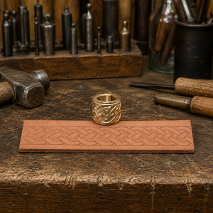Belt Embossing <b>Roller</b> for Leather Belts & Straps | Premium Brass Celtic Knot Pattern Wheel | Professional Leathercraft Tool - Product Image 4