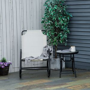 Sedia a dondolo per interni ed esterni bianco crema per la beatitudine del Patio - Product Image 5