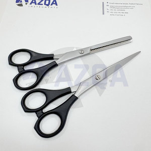 Right-Handed Stainless Steel Barber <b>Scissors</b> Medium Handle Blunt Tips Sharp Blades Professional Salon Use 4Cr13 Stainless Steel - Product Image 6