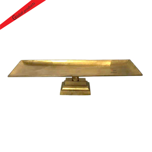 Plateau de service long en métal doré luxueux, plat festif pour décorations de Noël, élégant pour desserts et décoration de restaurant - Product Image 1