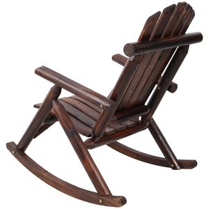 Fauteuil à bascule en bois de sapin brun durable pour jardin, terrasse et porche extérieur - Product Image 6