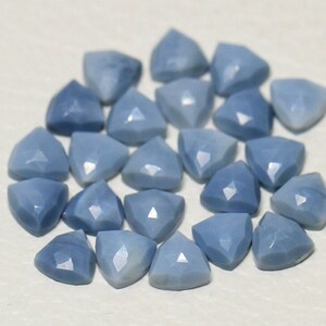 Natural Wholesale Price High Top Quality 100% Natural <b>Blue</b> <b>Opal</b> Trillion Rose Cut <b>Blue</b> loose gemstone Jewelry Making Sizes - Product Image 2