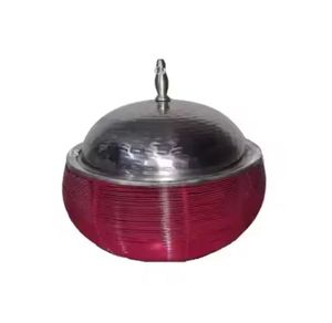 หม้ออุ่นอาหารสแตนเลสสตีลขัดเงาสีเงินทรงกลม ฝาปิดลายดอกไม้สีทอง - Product Image 4