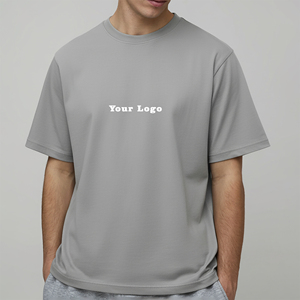 เสื้อยืดคอกลมสีพื้นคุณภาพสูง ไซส์ใหญ่ ผ้าฝ้าย 100% 230GSM พิมพ์โลโก้ตามสั่ง สไตล์ฮิปฮอป เสื้อยืดใส่หน้าร้อน - Product Image 4