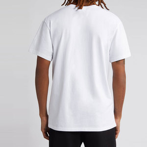 T-shirt blanc à manches courtes pour homme, col rond, coupe classique, avec imprimé style streetwear, en jersey de coton - Product Image 2