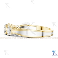 Bague de fiançailles à trois pierres en diamant CVD cultivé en laboratoire sur mesure, certifiée IGI, taille brillant, or massif blanc D.E. Couleur E Mariage Romantique