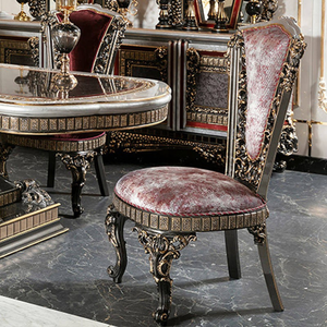 Luxury Modern Classic Dining Room Set Solid Mahogany Wood Dining Table <b>Silver</b> Gold Accent <b>Chair</b> Hotel Durable Furniture - Product Image 4