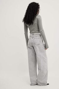 Jeans pour femmes à taille haute, coupe bootcut, denim extensible, coupe slim, bas évasé, jeans décontractés - Product Image 3