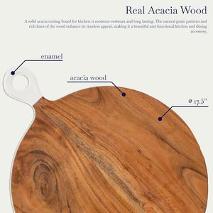 Planche à découper en bois d'acacia, 1,5 cm d'épaisseur, avec poignée en bois, résistante à l'humidité, passe au lave-vaisselle, planche à découper, planche à fromage, planche alimentaire - Product Image 2