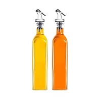 Bouteilles de distributeur d'huile d'olive et de vinaigre en verre de haute qualité 500ML pour la cuisson avec couvercles