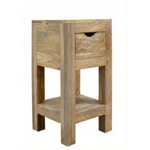 Mesa de Noche Contemporánea de Madera de Roble Macizo con 1 Cajón, Mueble Hecho a Mano, Ecológico y Duradero para Hotel, Hogar, Oficina y Dormitorio - Product Image 4