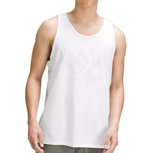 <b>Men's</b> <b>White</b> Solid Color Knitted Tank Top O-Neck Sleeveless Casual Regular Fit Breathable Muscle <b>Vest</b> - Product Image 1