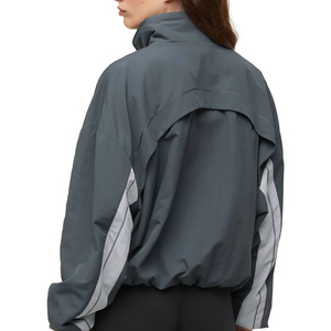 <b>Women's</b> <b>Lightweight</b> Woven Breathable Bomber <b>Jacket</b> with Detachable Hood Zipper Closure Outdoor Wear <b>Women</b> Bomber <b>Jacket</b> - Product Image 3