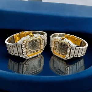 Reloj de Diamantes de Lujo Splendid Charm Jewelry, Caja Cuadrada, Analógico de Cuarzo, para Hombre y Mujer, Correa de Plata con Moissanita, Cristal de Zafiro de 28 mm - Product Image 2
