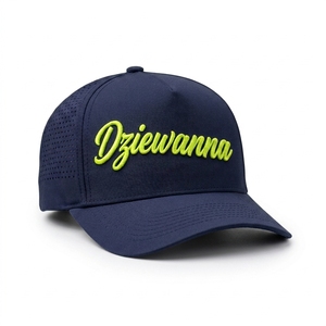 Casquette de golf personnalisée haute performance 5 panneaux perforée au laser visière incurvée broderie 3D fabricant OEM marque privée voyage extérieur - Product Image 2