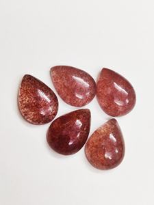 Cuarzo Fresa Natural AAA, Cabujón en Forma de Pera, 18*13 mm, 53.80 Ct. Gema 100% NATURAL para Joyería - Product Image 2