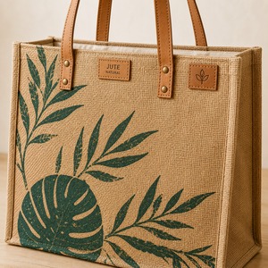 Grand sac fourre-tout en jute avec fermeture éclair et poignée d'épaule, réutilisable pour le shopping, les voyages, les activités de plein air et la plage - Cadeau pour mariages/expositions - Product Image 3