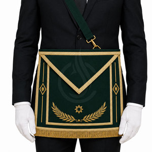 Tablier de maître maçon classique avec broderie élégante, tissu doux et coutures soignées, idéal pour les cérémonies formelles, les réunions et les événements spéciaux - Product Image 3
