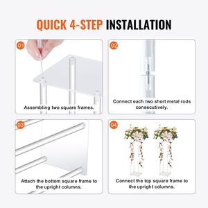 Set di 10 Supporti Floreali per Matrimoni da 60 cm, Colonna in Acrilico con Design Geometrico, Eleganti Decorazioni da Tavola per Cerimonie Nuziali - Product Image 5