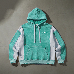 Sudadera con Capucha para Hombre, Personalizada con LOGO, de Forro Polar Grueso, con Paneles Ondulados, Corte Holgado, Talla Grande, Color Marrón, COME OUT - Product Image 1