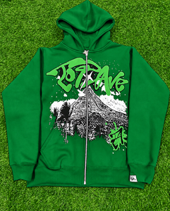 Sweat-shirt à capuche zippé personnalisé avec patchwork et appliqué graphique, style streetwear, poignets côtelés, vente en gros, fabricant de vêtements sur mesure - Product Image 3