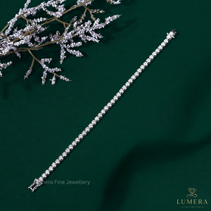 Bracelet tennis de luxe à coupe ronde certifié IGI pour femme, bracelet tennis effet diamant, bijou de mariage, cadeau - Product Image 5
