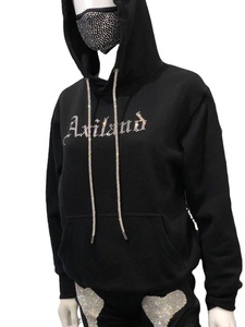 Heavyweight Zip Up Fitness Hoodie Parche bordado personalizado Sudaderas con capucha de gran tamaño con diamantes de imitación para hombres Ropa en blanco de gran tamaño - Product Image 3