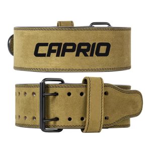 Caprio <b>Double</b> Prong Steel <b>Buckle</b> Cowhide Leather Weightlifting <b>Belt</b>-Customizable Length Lightweight Durable Heavy Duty Solid - Product Image 1