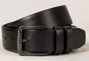 Ceinture en cuir véritable marron uni avec boucle ardillon rectangulaire en cuivre, décontractée et durable pour homme - Product Image 2