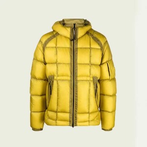 Blouson d'hiver matelassé pour homme 2026 avec capuche, manches longues, imperméable, coupe-vent, logo avant en toile, polyester enduit, style urbain - Product Image 1