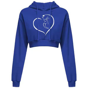 Nouveauté : Sweat à capuche court pour femme en molleton de haute qualité, style ample pour l'hiver, vente en gros à prix abordable - Product Image 5