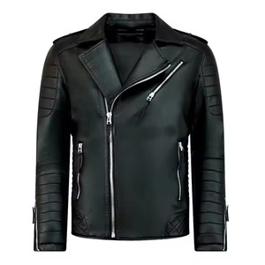 2026 Best Style Custom Coated Genuine Leather Stand Collar Slim Fit Comfortable Breathable Varsity Jacket for <b>Men</b> - Product Image 2