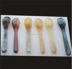 Paire de cuillères de luxe sculptées en corne de buffle, polies, écologiques, modernes, personnalisables, pour cuisine et service à domicile, très vendues - Product Image 4