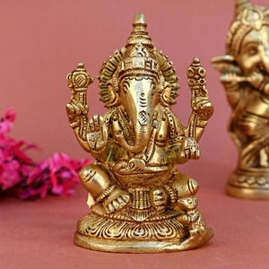 Artesanía en Bronce Radhe Enterprises, Diseño Personalizado de Lujo, Estatua Hecha a Mano del Dios Ganesh Ji para Mesa, Pooja, Boda, Cumpleaños - Product Image 4