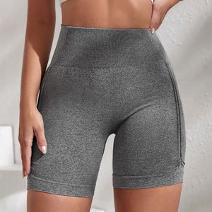 Nouveau design – Short de yoga uni pour femme, taille haute, extensible dans quatre directions, respirant, avec logo personnalisé, idéal pour la gym - Product Image 3