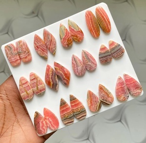 Rhodochrosite Pair Cabochon Natural Pink Color Loose Gemstone Matching Stone for Jewelry Making DIY Earring - Product Image 1
