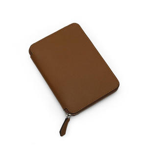 Porta Pasaportes y Tarjetas de Cuero PU Marrón con Cierre, Organizador de Documentos Delgado, Estuche de Almacenamiento Portátil para Viajes - Product Image 5