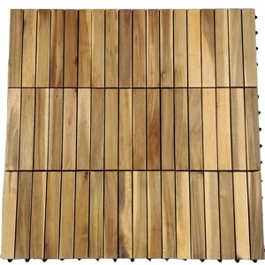 Dalles de terrasse en composite bois-plastique multicouche modernes à emboîtement double, étanches, 30x30cm, finition mate, pour extérieur - Product Image 5