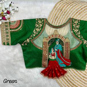 Indian Ethnic Wedding Blouse: Readymade <strong>Design</strong> with Exquisite Embroidery, Perfect for Festive Occasions. - Product Image 4