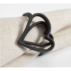 Modern Matte Black Heart Shape Napkin Rings for Hotel Restaurant Wedding Banquet Table Setting Decorative Metal Napkin Buckle - Product Image 1