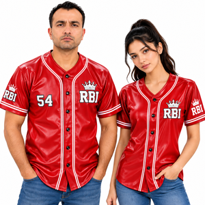 Maillot de baseball pour homme adulte, imprimé numérique, en tissu similicuir, antibactérien, séchage rapide, respirant, grande taille, anti-UV, entièrement imprimé sur le devant - Product Image 2