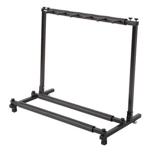 Supporto per Chitarre Pieghevole in Tre Parti in Metallo Nero Flessibile e Multiplo - Product Image 1