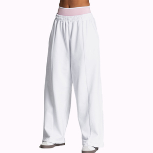 Custom Logo Women's Piping <b>Trousers</b> Straight Leg Joggers <b>Drawstring</b> Sweatpants Track Pants Fleece Sweatpants for Women - Product Image 3