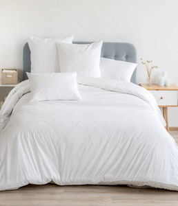 Parure de draps en percale 100 % coton, fraîche et légère, idéale pour l'été, avec drap-housse à poches profondes pour usage résidentiel - Product Image 1