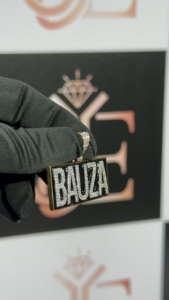 Pendentif BAUZA Words en moissanite grande taille, fabriqué en argent sterling 925 massif, bijoux hip-hop, joli cadeau pour les rappeurs - Product Image 5
