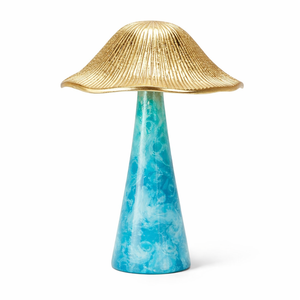 Décoration de table en résine rouge premium en forme de champignon avec capuchon doré en résine et accent décoratif en aluminium pour la maison et le bureau modernes - Product Image 6