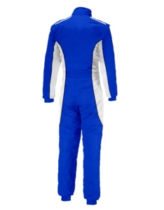 Combinaison de course Edoor Wear personnalisable, deux couches, blanc et bleu, pour karting, design une pièce, avec doublure, pour usage extérieur, grande taille, respirante et à séchage rapide - Product Image 3