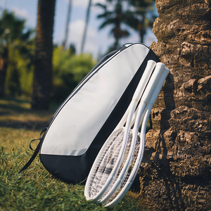 Bolsa Deportiva Grande y Resistente en Blanco y Negro para Equipo de Tenis, con Múltiples Compartimentos, para Entrenamiento Profesional - Product Image 5